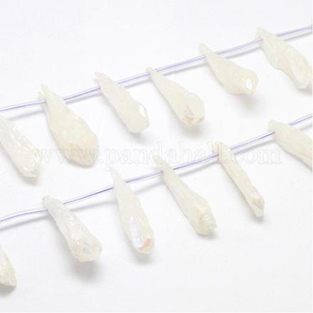 Chapelets de perles de cristal de quartz naturel électrolytique G-G890-A-01-1