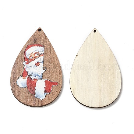 Большие деревянные подвески с рождественским принтом на одно лицо WOOD-D025-27-1