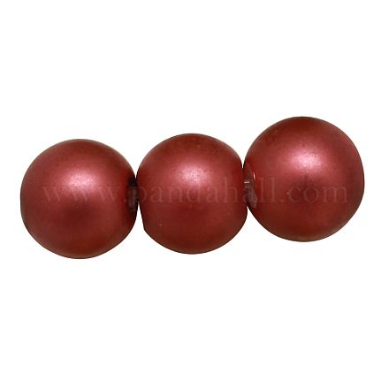 Матовая выпечки окрашенные стеклянные нити шарик перлы X-DGLA-S111-8mm-N8-1