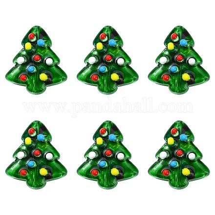 6 шт. нити стеклянных бусин ручной работы с выпуклыми краями LAMP-FS0001-16B-1