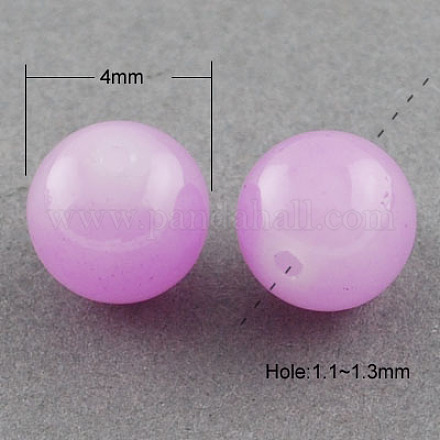 Chapelets de perles en verre imitation jade X-DGLA-S076-4mm-22-1