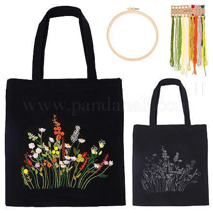 WADORN DIY Canvas Tote Bag Embroidery Kit DIY-WH0304-254-1