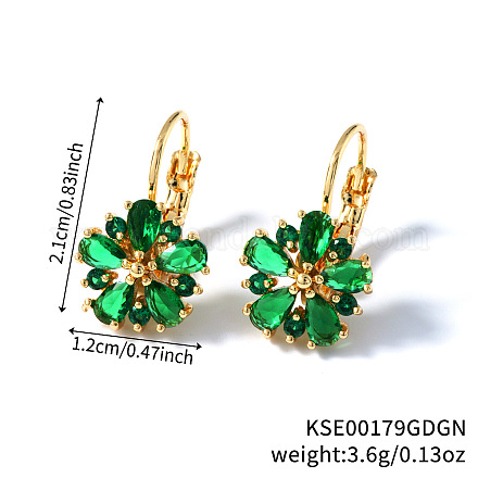 Элегантные винтажные серьги-кольца из латуни с цветком IJ7264-2-1