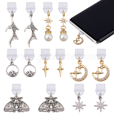 14 шт. 7-х видов пластиковых мобильных пылезащитных заглушек HJEW-FH00160-1