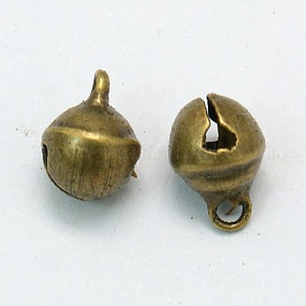 真鍮チャーム  愛らしい小さなベルのチャーム  アンティークブロンズ  直径約6mm  穴：2mm  約10000個/袋 KK-C890-AB-1