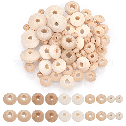 Chgcraft 150 pièces 5 styles de perles en bois WOOD-CA0001-75-1