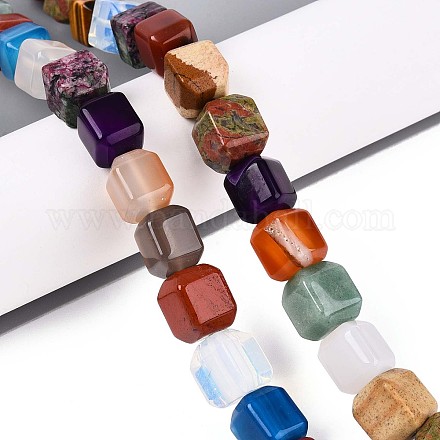 Натуральные и синтетические смешанные каменные бусы пряди G-T142-77-1