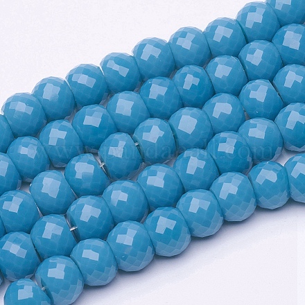 Chapelets de perles en verre imitation jade X-EGLA-E047-C03-1