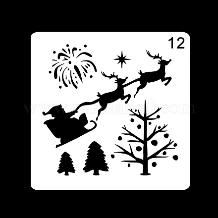 Christmas Theme Plastic Drawing Painting Stencils Templates SCRA-PW0007-81L-1
