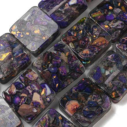 Окрашенная натуральная императорская яшма с нитями смоляных бусин G-G083-C02-01-1