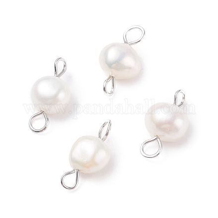 Ciondoli connettore perla d'acqua dolce naturale PALLOY-JF01404-03-1