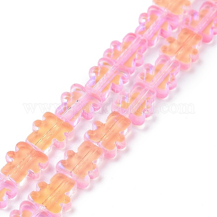 Transparent Electroplate Glass Beads Strands GLAA-F122-05B-1