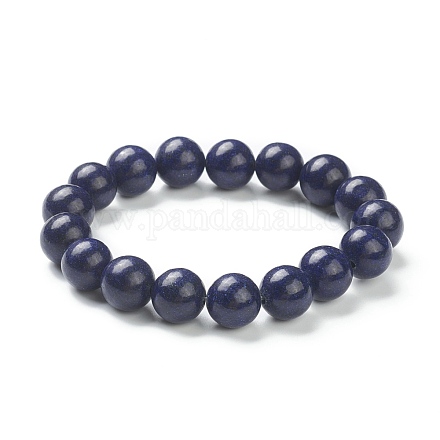Natural Lapis Lazuli Beaded Stretch Bracelets BJEW-A117-E-41-1