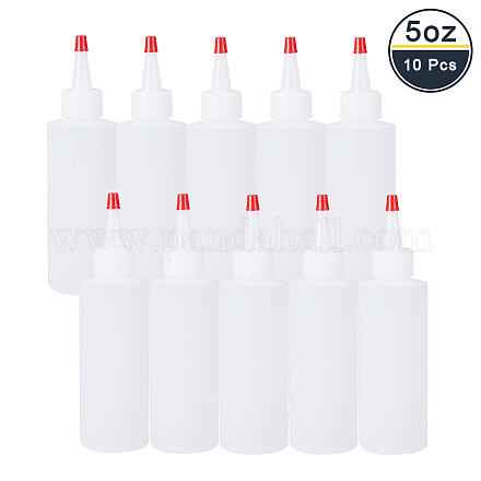 Benecreat 10 Packung 5 ml (150 ml) Plastik-Quetschflaschen mit roten Verschlusskappen - gut zum Basteln DIY-BC0009-05-1
