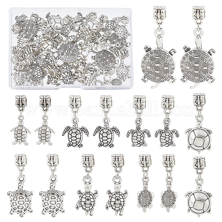 Amuletos colgantes europeos de aleación de estilo tibetano pandahall elite 48 Uds FIND-PH0005-92-1