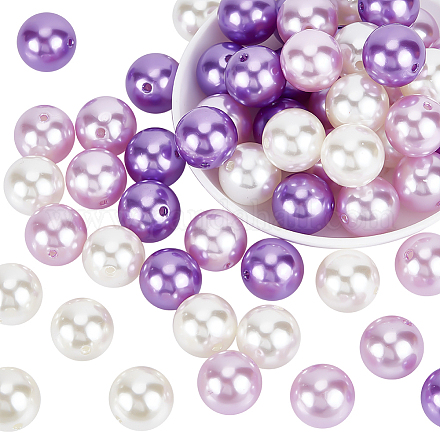Ph pandahall 60 pcs perles de 20 mm perles bubblegum grosses perles de stylo perles focales en acrylique grandes perles en vrac pour stylo mariage guirlande de noël bijoux bracelet collier stylo sac fabrication de chaîne violet RESI-PH0001-93-1