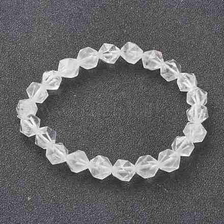 Bracelets de perles extensibles en cristal de quartz naturel BJEW-XCP0001-03-1