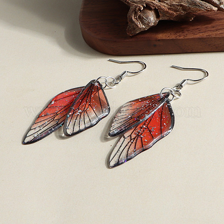 Серьги-подвески из сплава с блестками и пудрой в форме крыльев бабочки FS-WG47D9F-22-1