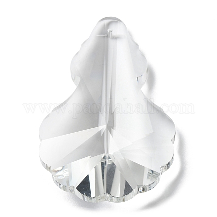 透明なガラスビッグペンダント  多面カット  ひょうたんチャーム  シャンデリアクリスタル吊り下げペンダント用  透明  76x48x21.5mm  穴：1.8mm GLAA-R223-06-1