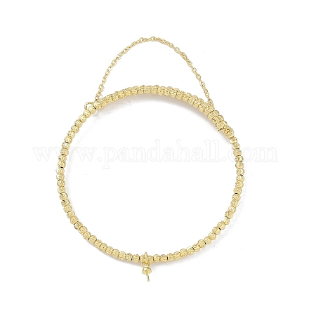 Изготовление латунных регулируемых браслетов из бисера KK-U020-19G-1