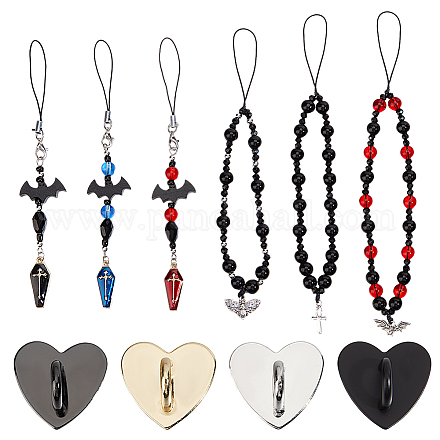 Ремешки для мобильных телефонов из сплава и стекла HJEW-OC00078-1