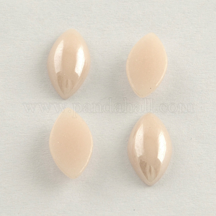 Pearlized Plated Opaque Glass Cabochons PORC-S779-9x18-13-1