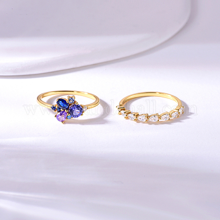 Модные s925 стерлингового серебра кубический цирконий стекируемые кольца женские украшения CU3205-3-1