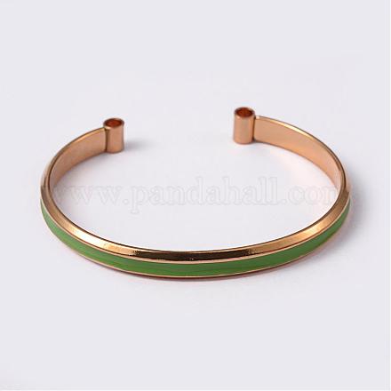 Style émail 304 bracelets manchette en acier inoxydable BJEW-L604-20A-1