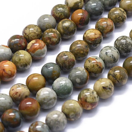 Perles de jaspe picasso naturelles G-K293-F03-D-1