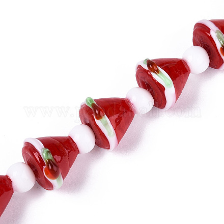 Рождественская тема ручной работы бусины лэмпворк нити LAMP-N028-18B-1