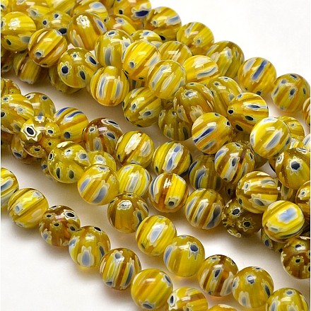 Round Millefiori Glass Beads Strands LK-P003-02-1
