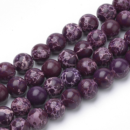 Brins de perles de jaspe impérial synthétiques G-Q462-131D-8mm-1