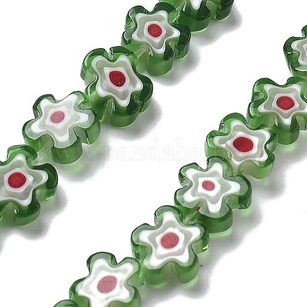 Ручной работы millefiori стеклянные бусины нитки LAMP-F035-09Q-1