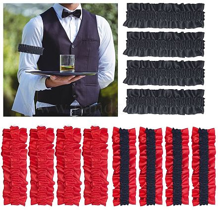 CHGCRAFT 12Pcs 3Colors 20s Armband Garter Arm Garters for Men Sleeve Garters Red Black 1920s Mens Costume Clothing Elastic Arm Bands for Party Supplies Las Vegas Poker Game Night DIY-CA0004-91-1