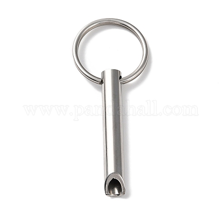 304 Schlüsselanhänger mit Angst-Atempfeife aus Edelstahl KEYC-P013-01P-1