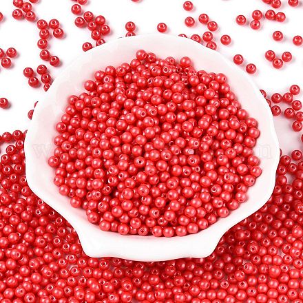 Непрозрачная выпечка окрашены стеклянные бусины DGLA-T004-03L-1