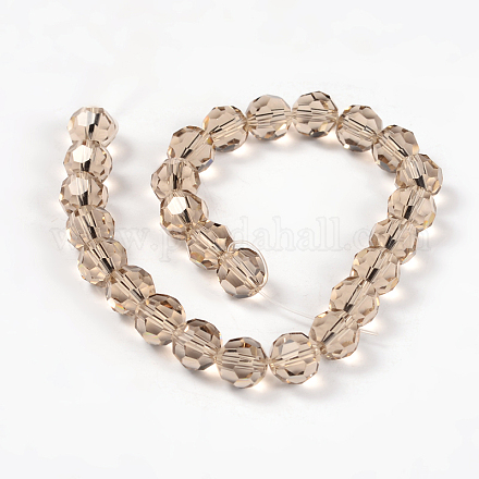 Faceted Round Imitation Austrian Crystal Glass Bead Strands G-PH0008-29-6mm-1