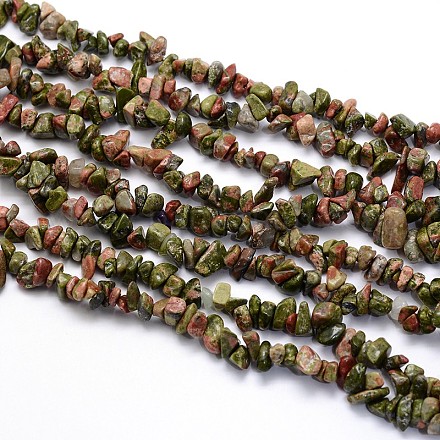 Natural Unakite Beads Strands G-O049-A-05-1