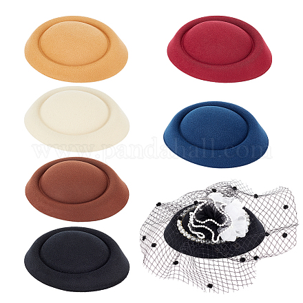 6 Uds 6 colores eva tela lágrima tocado sombrero base para sombrerería AJEW-FG0003-20-1
