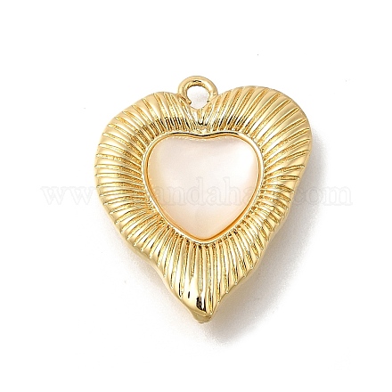 Подвески из латуни с натуральными белыми ракушками KK-U061-13G-1