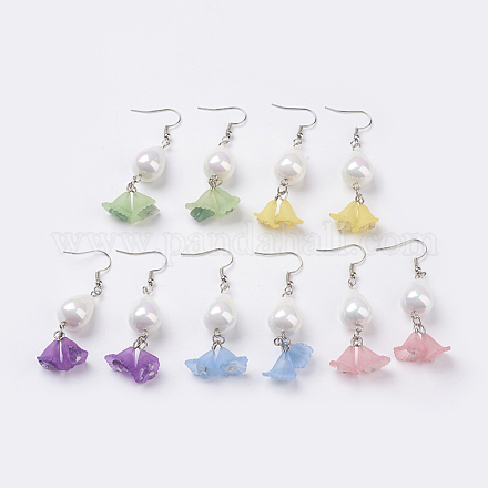 Natural Mixed Stone Dangle Earrings EJEW-JE02662-1