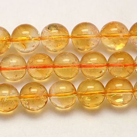 Grade A Natural Citrine Beads Strands G-G448-6mm-15-1