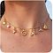 Summer Brass Initial Letter Starfish Shell Shaped Pendant Bib Necklaces for Women, Real 18K Gold Plated, Letter G, 16.93 inch(43cm)