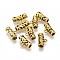 Tibetan Style Alloy Tube Bails, Loop Bails, Bail Beads, Hollow, Column, Antique Golden, 12.5x21.5x2mm, Hole: 2mm, Inner Diameter: 4mm