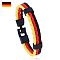 Flag Color Imitation Leather Triple Line Cord Bracelet with Alloy Clasp, Germany Theme Jewelry for Men Women, Yellow, 8-1/4 inch(21cm)