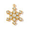 304 Stainless Steel with Cubic Zirconia Pendants, Snowflake Charms, Ion Plating(IP), Real 18K Gold Plated, Clear, 20x15mm