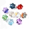 Transparent Glass Beads, Snowflake, with Glitter Powder, Gradient Color, Mixed Color, 11.5x10.5x7.5mm, Hole: 1mm