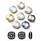 K9 Glass Rhinestone Cabochons, Pointed Back & Back Plated, Square, Mixed Color, 18x18mm