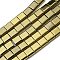 Electroplated Non-magnetic Synthetic Hematite Beads Strands, Square, 2-Hole, Dark Goldenrod, 6x6x3mm, Hole: 1.2mm, about 69pcs/strand, 15.55 inch(39.5cm)