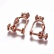 Brass Screw Clip-on Earring Converters Findings, Spiral Ear Clip, for Non-Pierced Ears, Rose Gold, 17x13x5mm, Hole: 0.6mm
